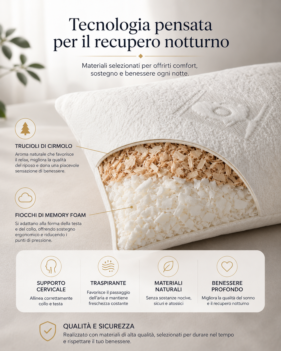 Cuscino Biodorm – cuscino terapeutico per un sonno profondo