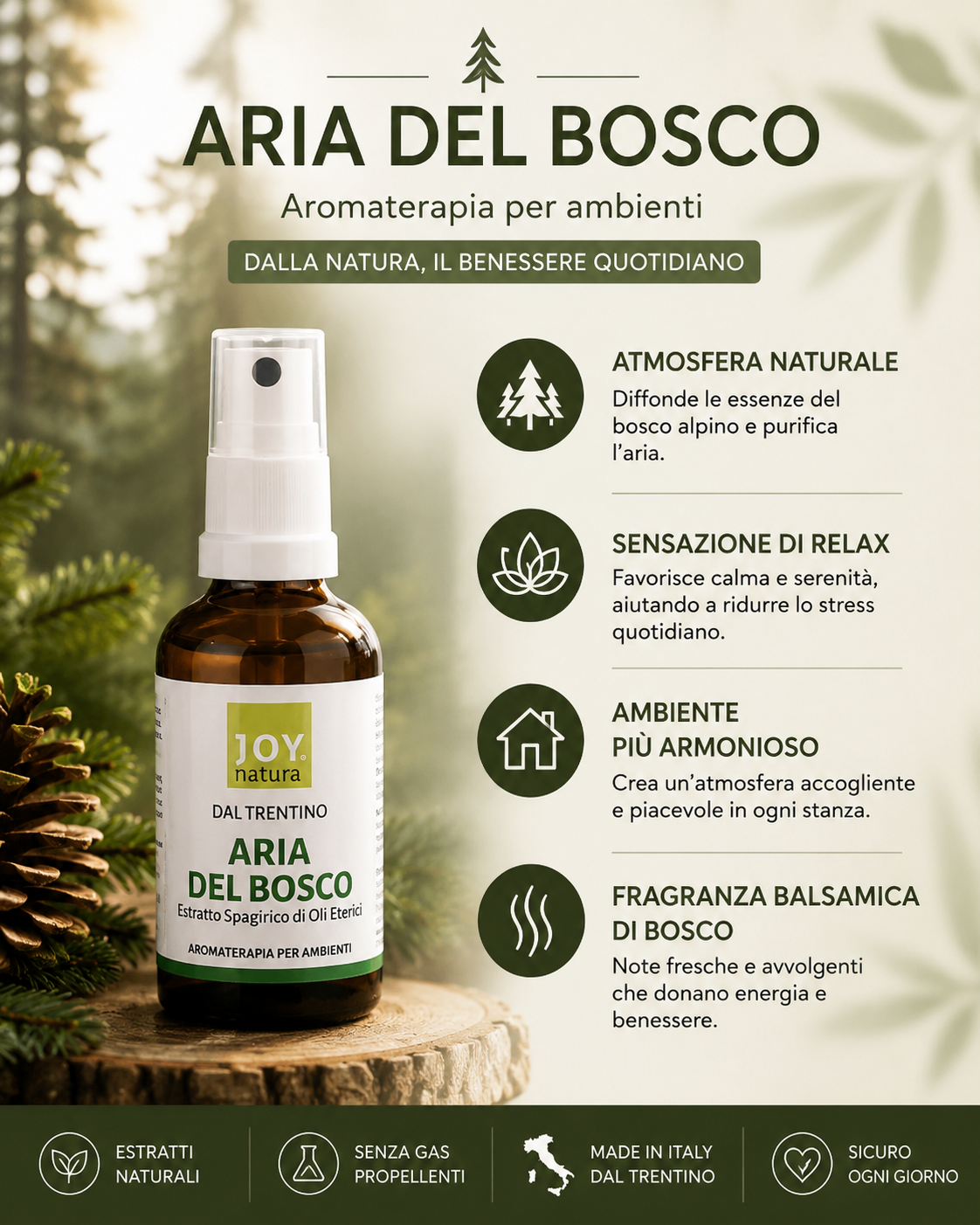 Aria del Bosco – mix di oli essenziali per ambienti rilassanti