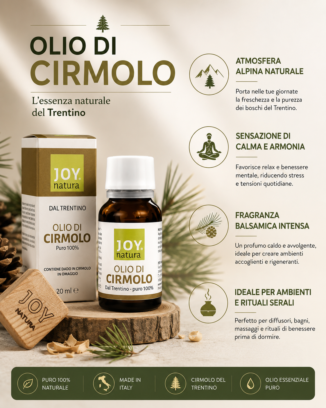 Olio essenziale di Cirmolo – calma la mente e favorisce il sonno