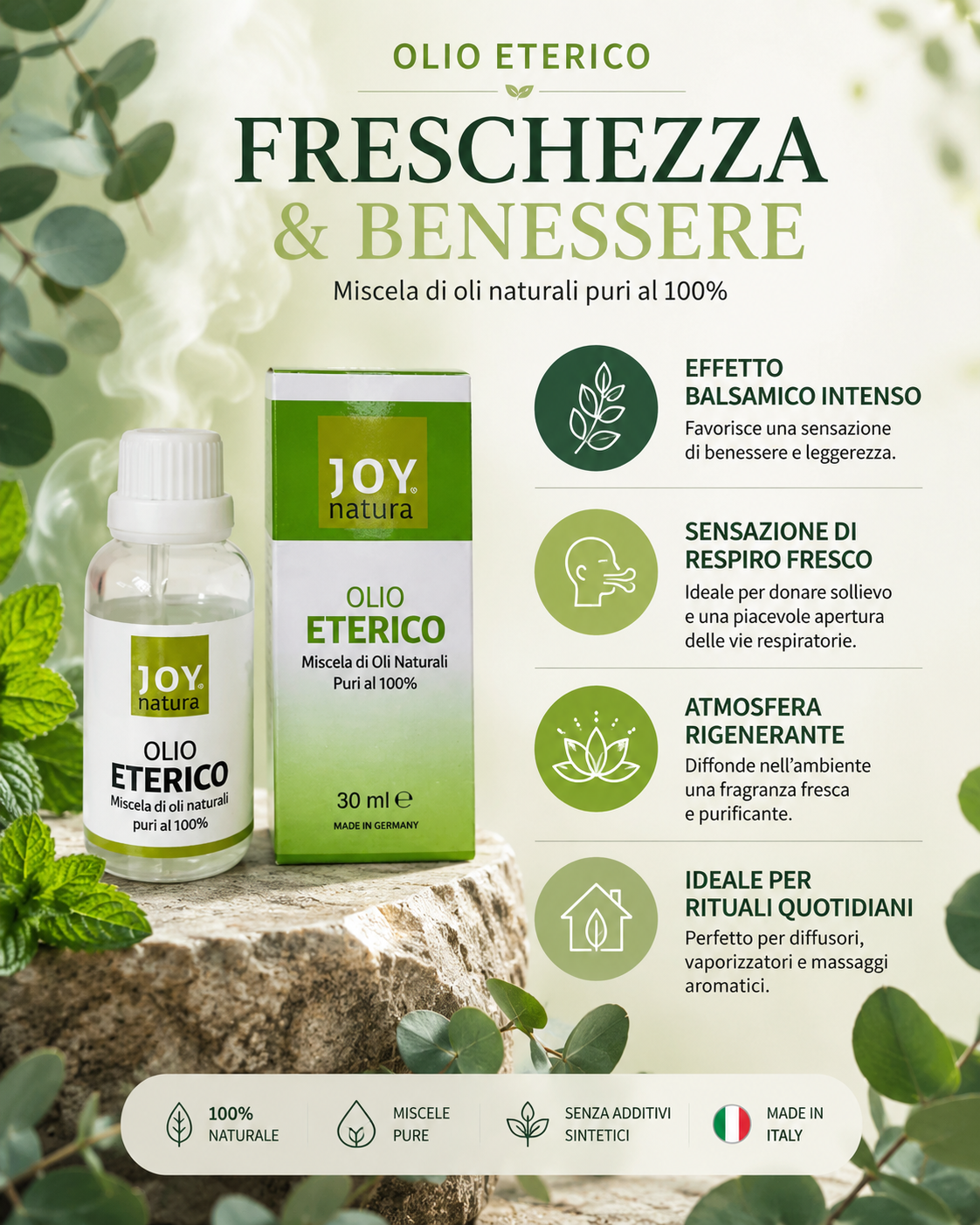 Olio Eterico – Freschezza Balsamica – energia mentale e benessere quotidiano